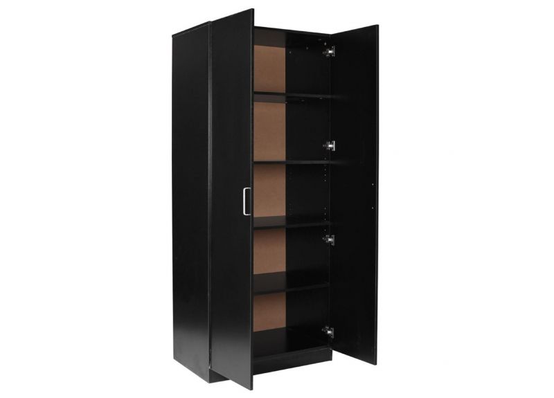 Freestanding 2 Door Wardrobe Cabinet / Pantry Cupboard with 4 Shelves - Rowan